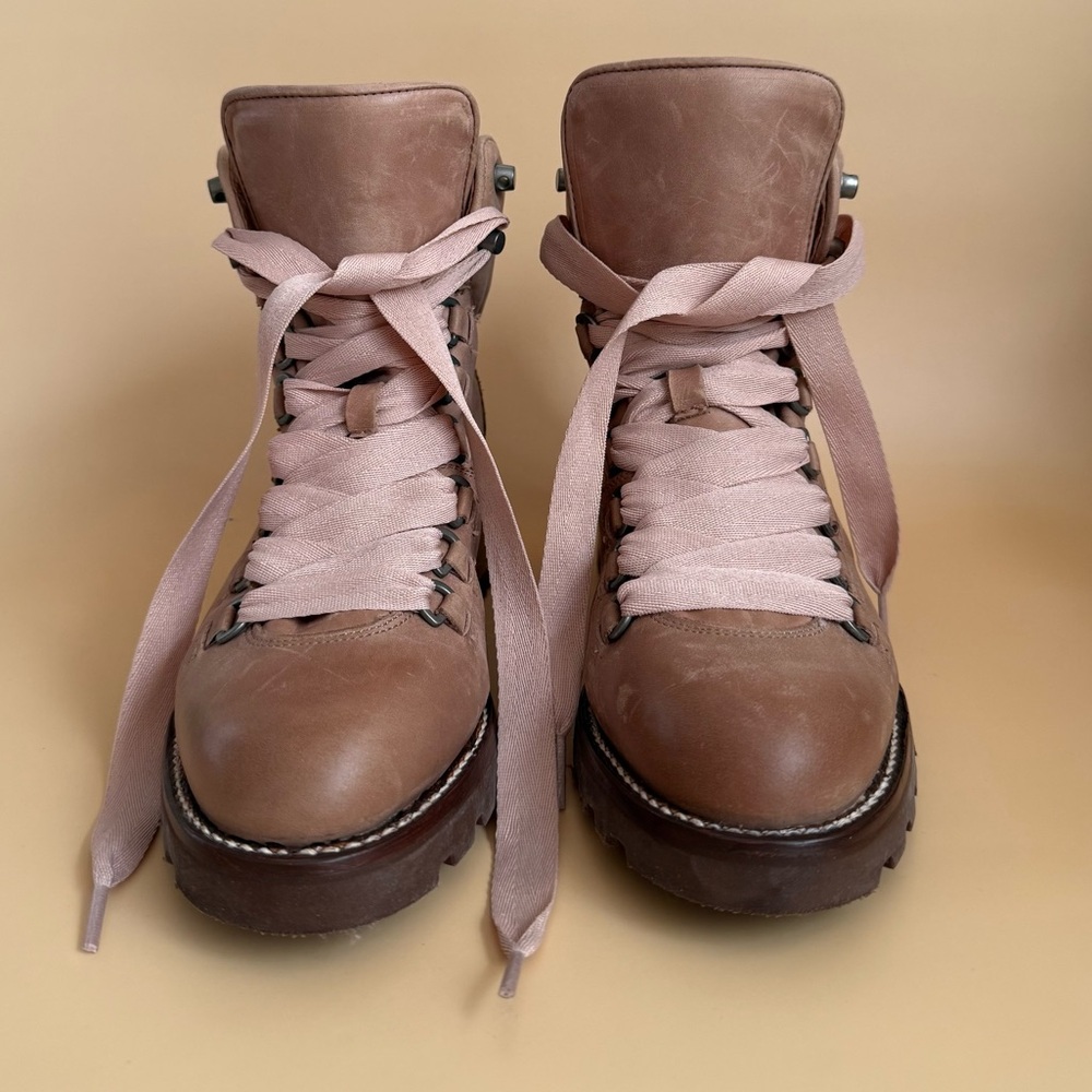 Frye Women's Tan Lace-Up Boots